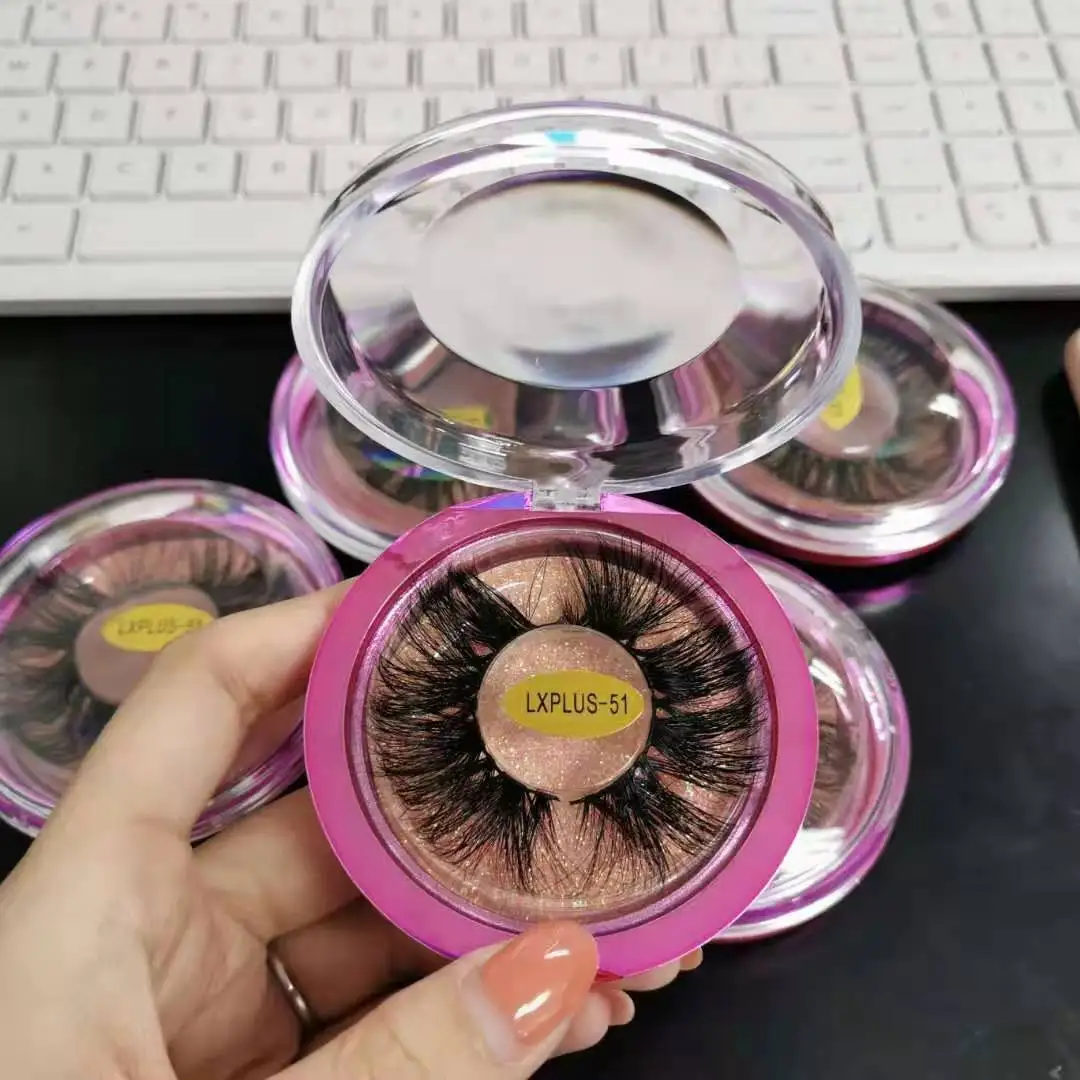 

Free sample 100% real 5D mink eyelashes lashes3d wholesale eyelash vendor bulk mink 25mm eyelashes packaging box, Black