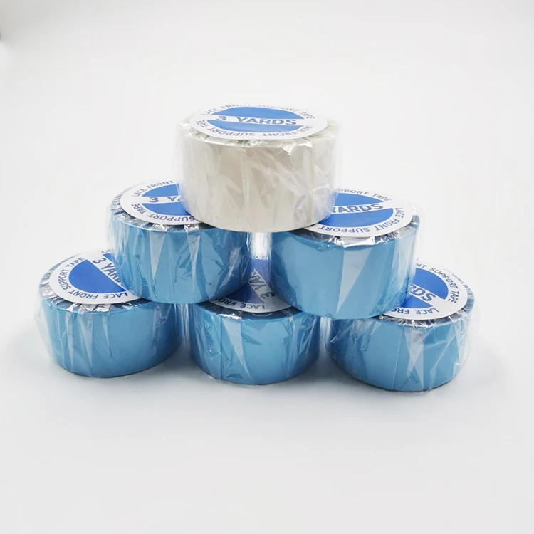 

1 roll/Lot 3 yards big roll blue/white lace front hair system tape double sided tape for hair extensions tape, Transparent