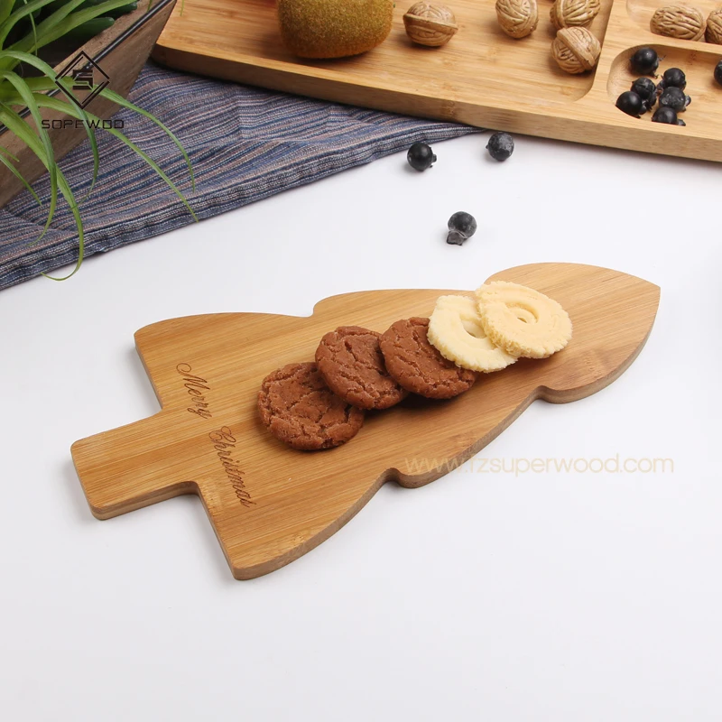 Wholesale Christmas Tree Shape Natural Bamboo Kitchen