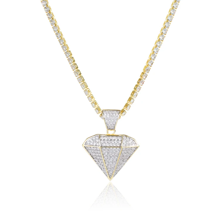 

Haohan Fashionable jewelry 14k 18k Gold Plated Big Diamond Pendant Unisex Pendant