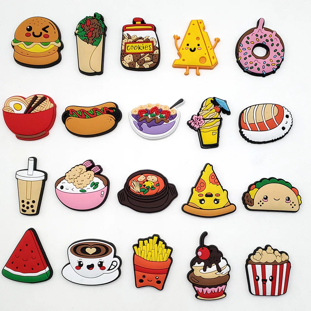 

New Wholesale hamburger Texas Clog pvc Shoe Charms shoe decoration pvc clog charms for shoe charms, As picture