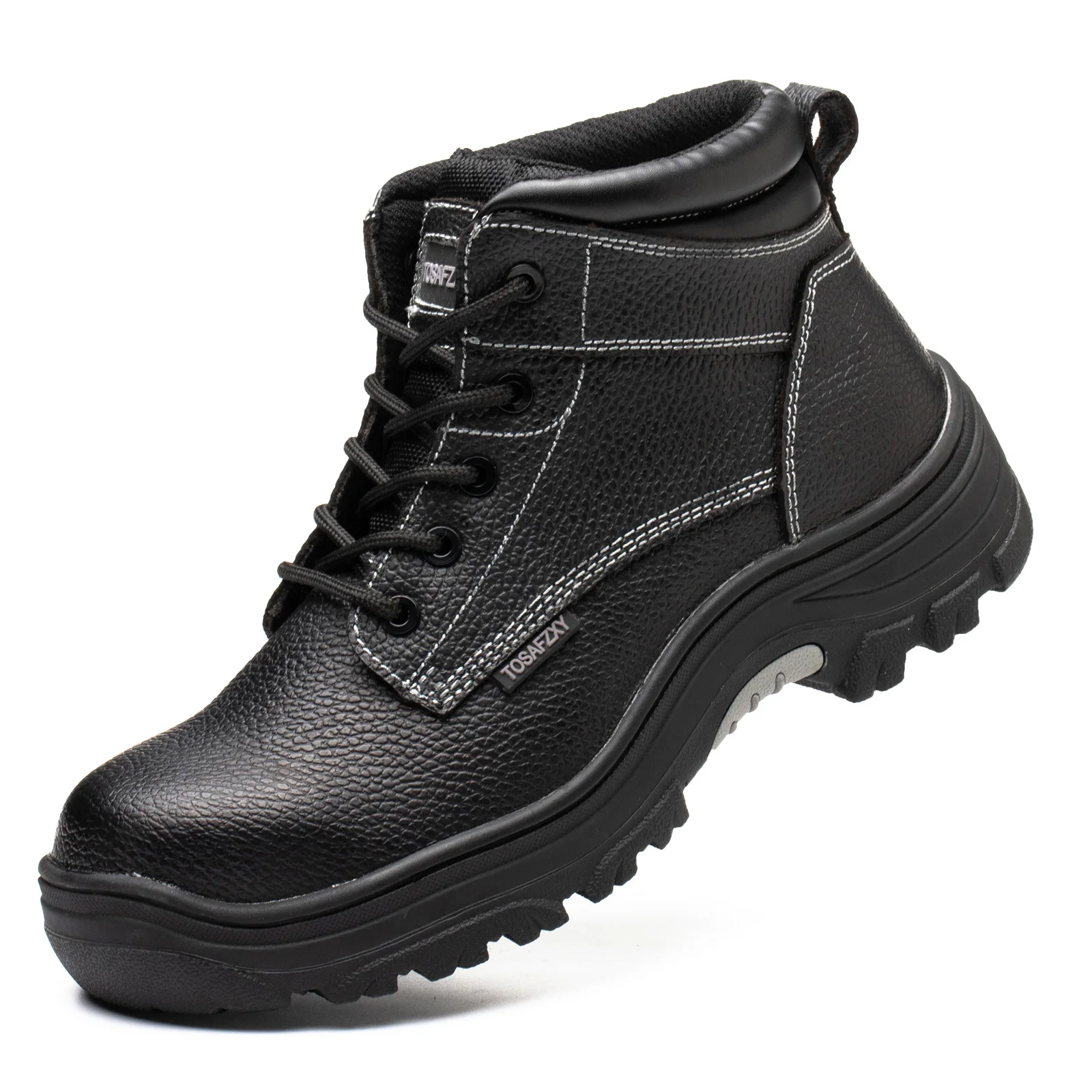 New Fashionable Mid Cut Rubber Sole Work Shoe Breathable Mesh Working Shoe Lace up Safety Shoes