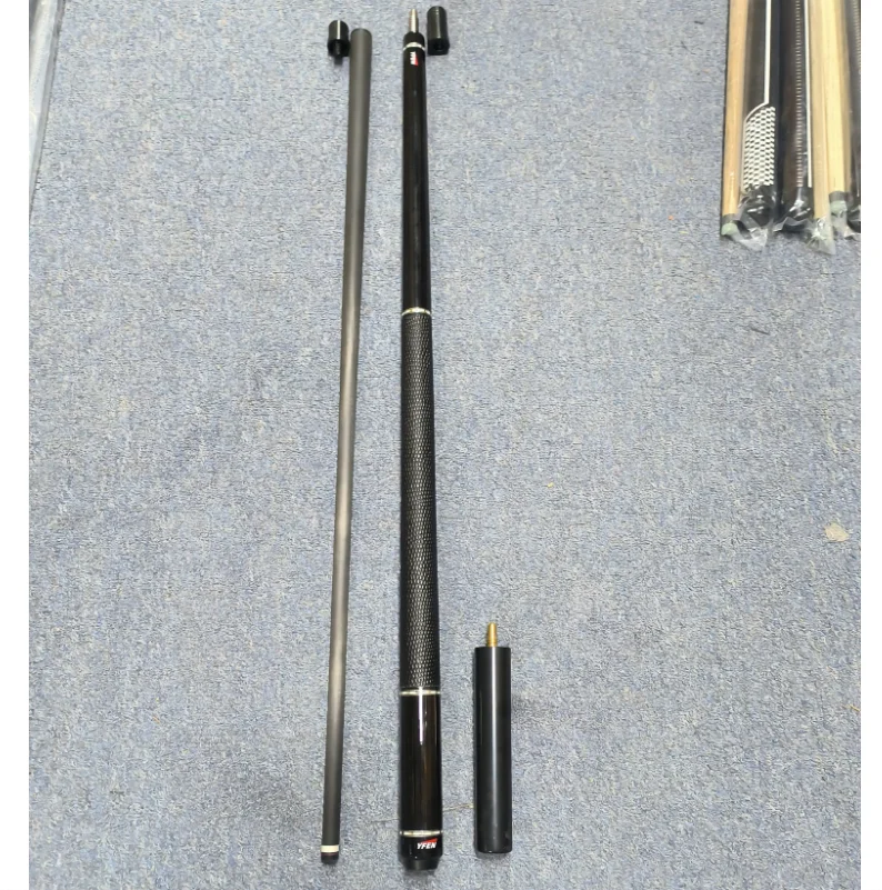 Real Carbon Fiber Yfen Billiard Carbon Pool Cue 12.5mm Tip with Leather Grip and Extension