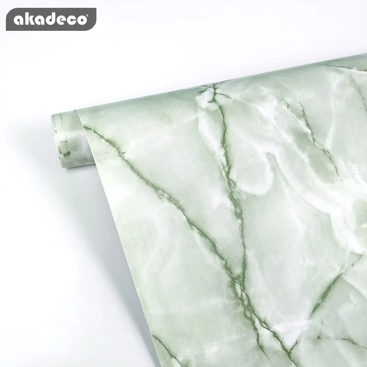 Light Green pvc marble self adhesive film contact paper for wall decor pvc wallpaper