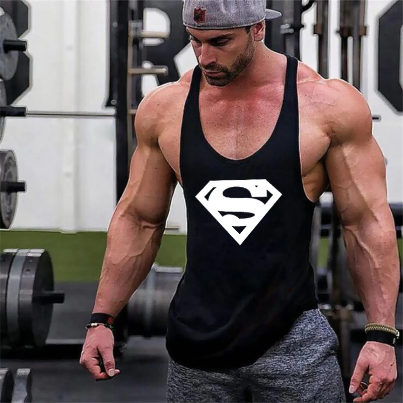 Cotton Gyms Tank Tops Men Sleeveless Tank tops Bodybuilding Clothing Undershirt Fitness Stringer Vest