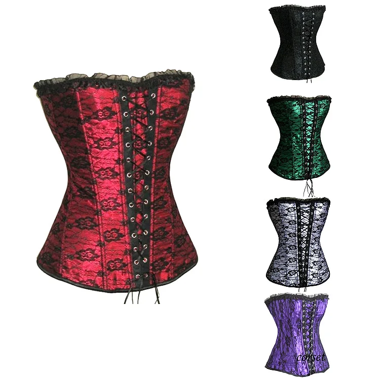 

Vintage Gothic Factory Outlet Corset Bra Collar Lace Corset Ladies Slimming Body Shaper, Nude