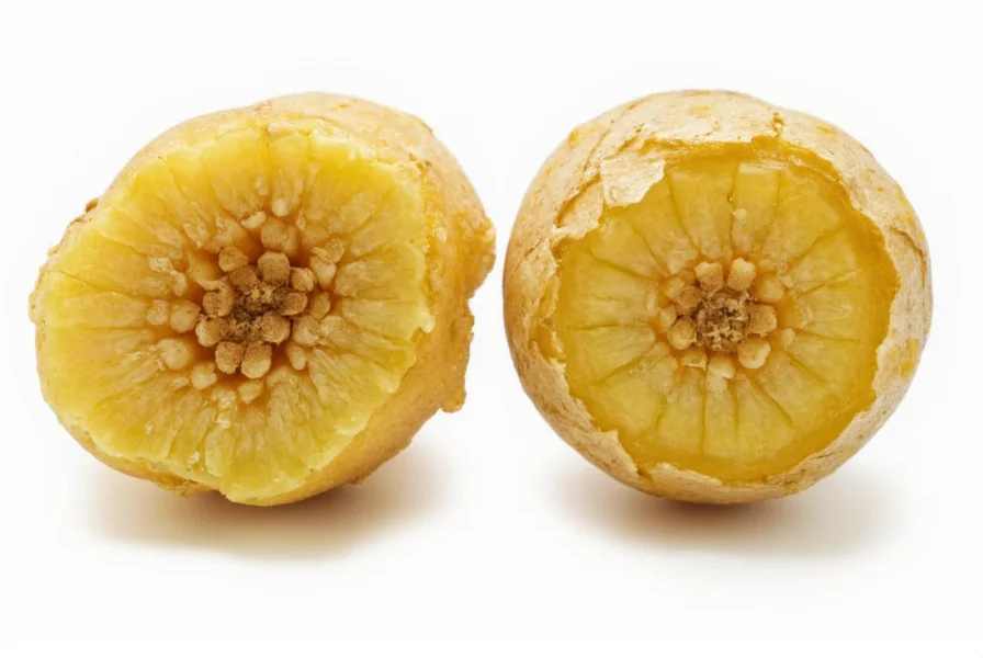 Close-up comparison of European wild ginger rhizome versus true ginger rhizome showing structural differences