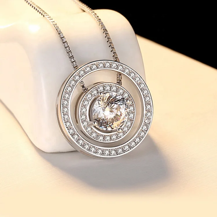 

Fashion Sterling Silver Necklace Moissanite Pendant Necklace