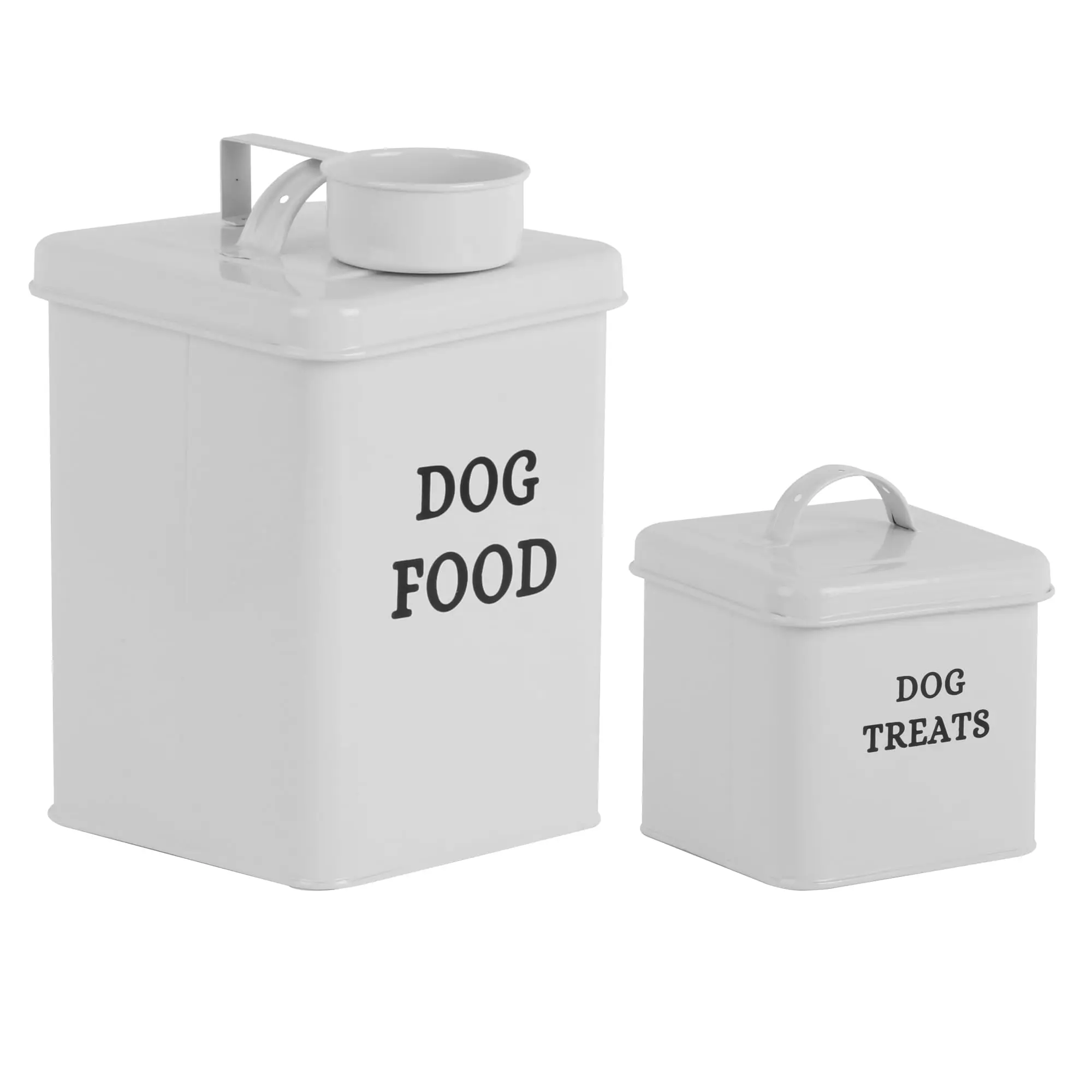 

America Warehouse Stock Set of Two Airtight Food Storage Container Set Metal Dog Food and Dog Treat Container Storage Set