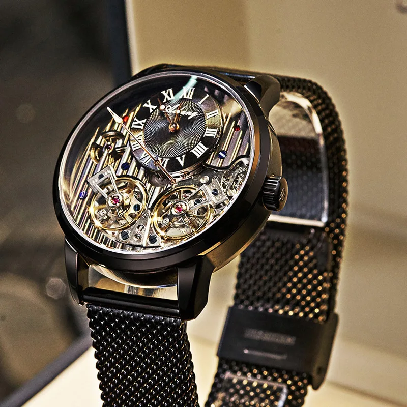 

Double Flywheel Watch Mechanical Watches Cz Automatic Black Japan Antic Men Under 200 Latest 2021