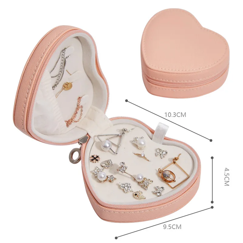 

Fashion customized leather jewelry boxheart packaging box factory outlet leather jewelry jewelry storage, Have stock