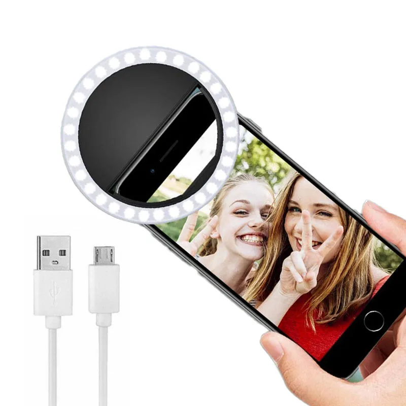 

USB rechargeable 200mah 3 level brightness light ring Selfie Circle led tiktok ring light