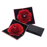 

Foldable Paper Flower Ring Box,Ring Box Popup Flower,Jewelry Box Ring Flower Heart