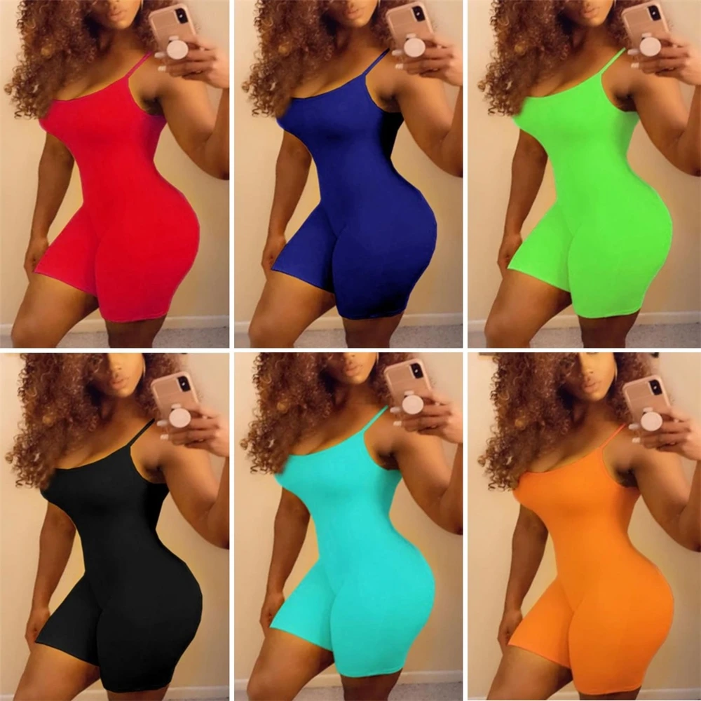 

Customized 2021 Summer Sexy Sleeveless Bodycon Bodysuits for Women Casual Fitness GYM Yoga Ladies Jumpsuit Women Rompers