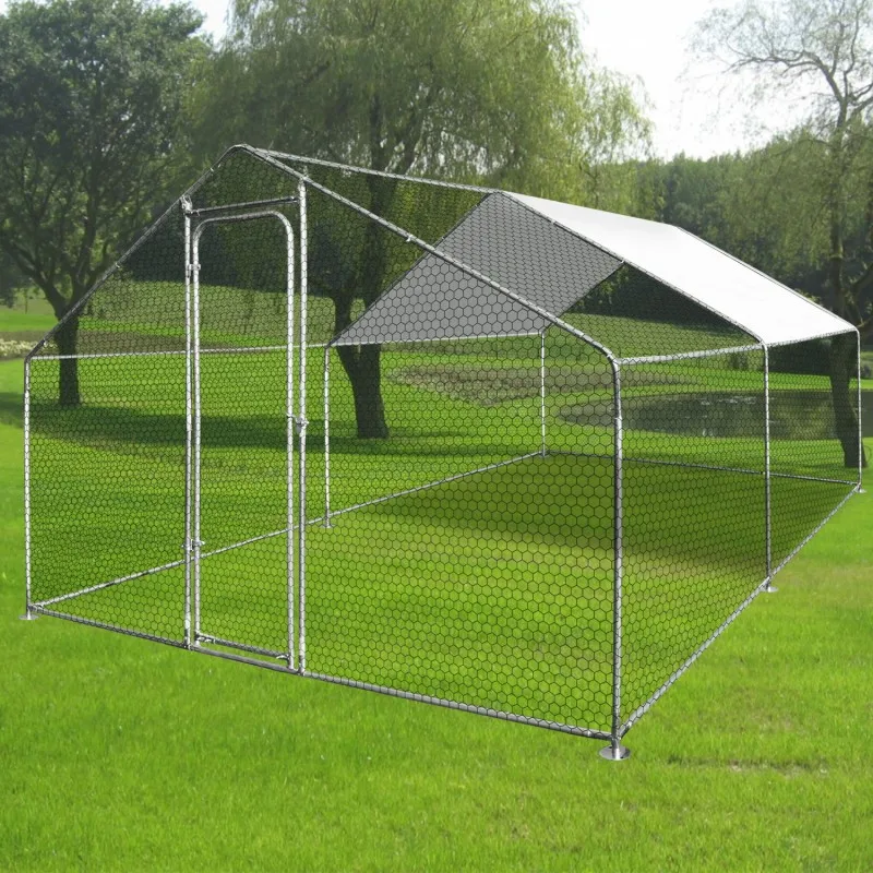 

2021 hot-selling large animal metal run chicken run dog kennel pet enclosure with fence, As pic