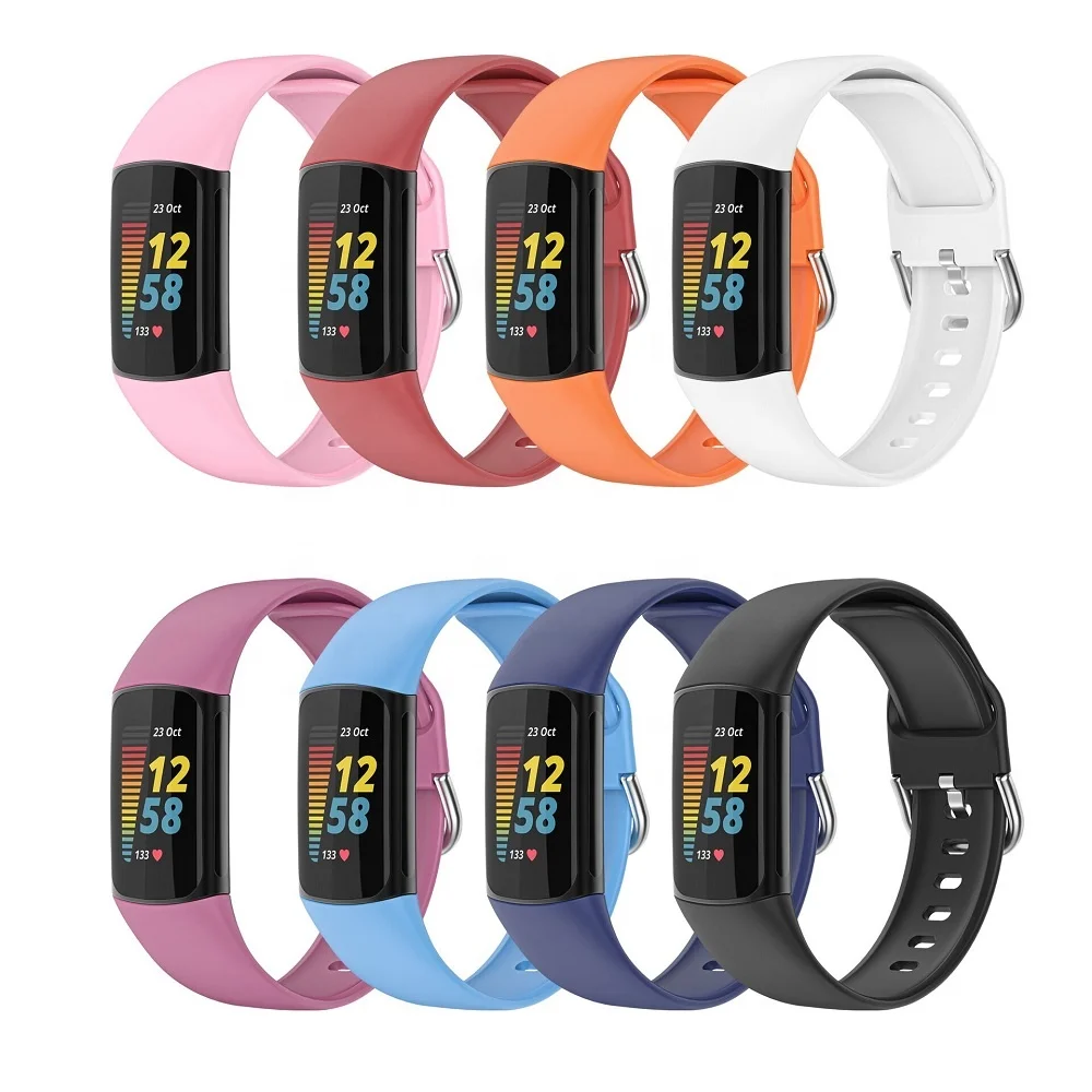 

Soft Sport Wristband TPU Wrist Watch Band For Fitbit Charge 5 Watch Strap