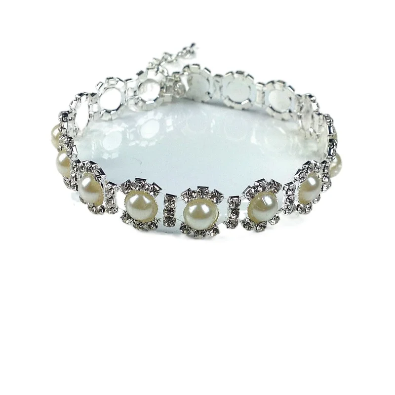 

Pet Dog Cat New Rhinestones Pearl Necklace Jewelry Pet Collar Pet Products Accessories