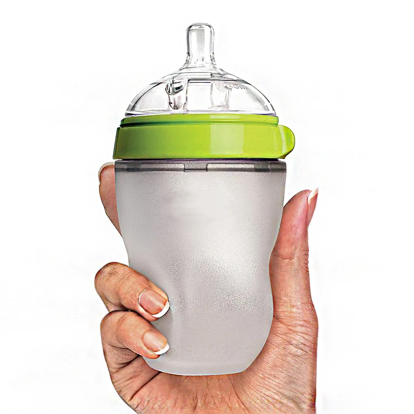 

Custom Design Professional Baby Milk Bottle Silicone BPA Free Silicone Feeding Baby Bottle