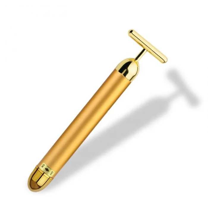 

Electric Beauty Equipment Skin Care Facial Massager Gold Face Lift Roller 24K Beauty Bar, Golden