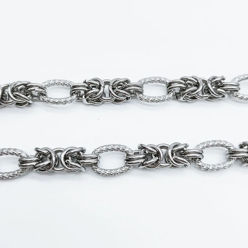 

Hip Hop Multi Ring Hook-ups Carved Handmade Men Set Stainless Steel Bracelet Knot Chain Necklace