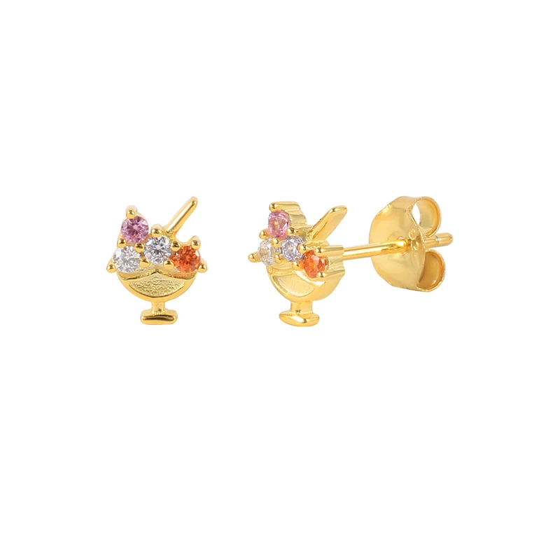 

ROXI Autumn new S925 silver cute ice cream cocktail sweet candy stud earrings for girls 2021