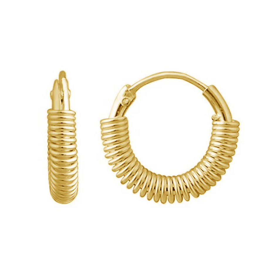 

Gold plated coil hoop earrings for women party gift 925 sterling silver earrings jewelry Coil Mini Hoop Earrings