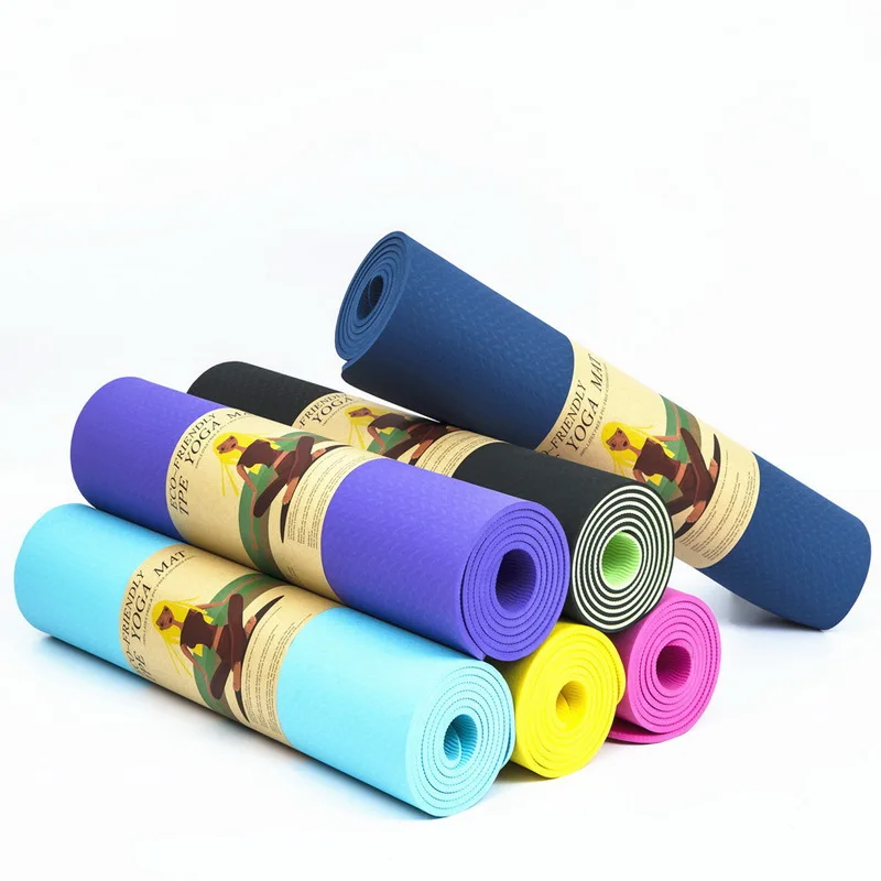 

Single Color 183 80CM 6 MM tpe Personal Roll Mat Yoga Mat with Strap, Have 8 colors