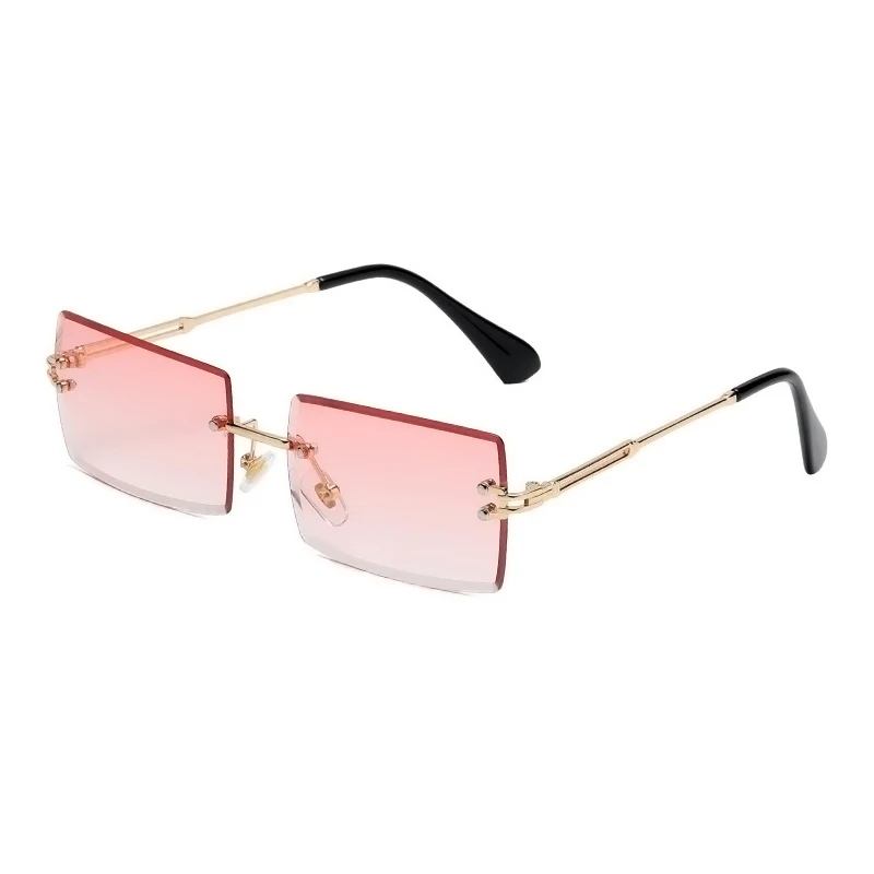 

Hot Sale Vintage Custom Logo Trendy Rimless Designer Sqaure Rectangle Women Sun Glasses Sunglasses 2021