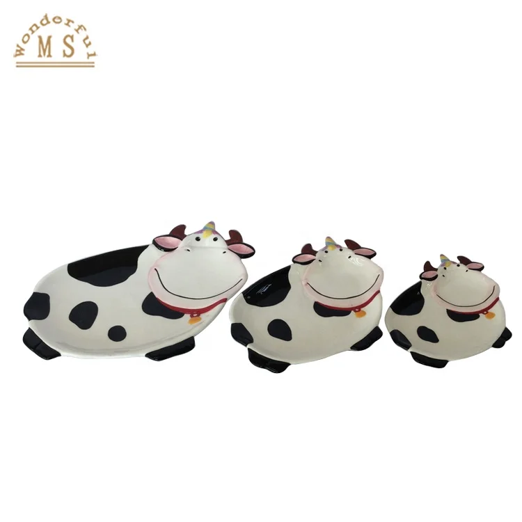 Ceramic Beef Shape Kitchen Canister three sizes Cute Cow Design Spoon Holder Unicorn Beef Mug for Kitchen Christmas Decoration