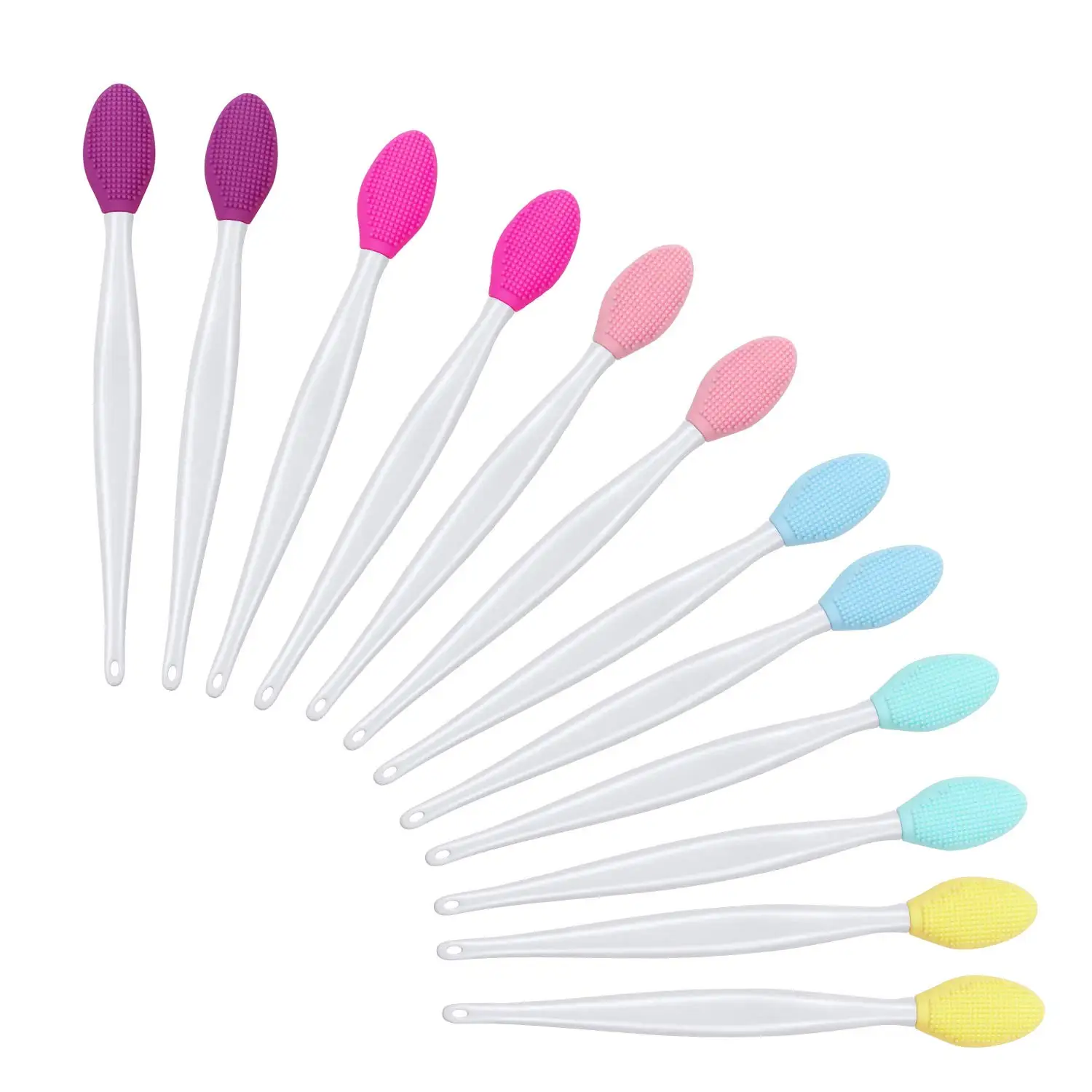 

Private Label Lip Brush Tool Lip Scrub Brush Double-Sided Nose Cleaning Blackhead Remove Silicone Exfoliating Lip Brush 6 Colors, Blue,pink,rose red,green,yellow,purple