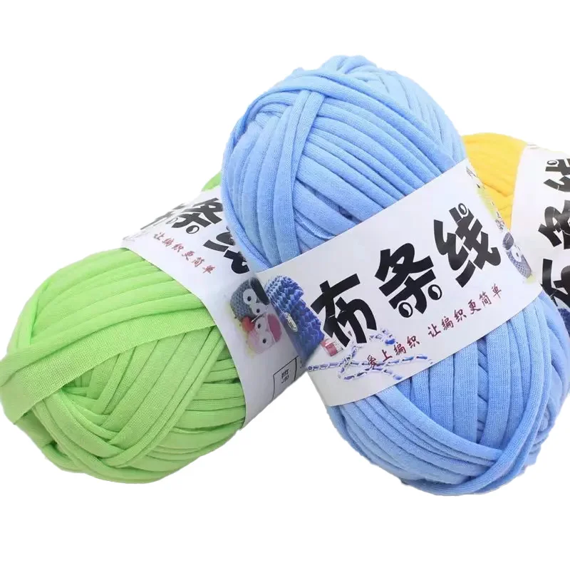 

Wholesale Solid Color Hand Knitting Crochet Polyester Fabric T-shirt Yarn for Crochet