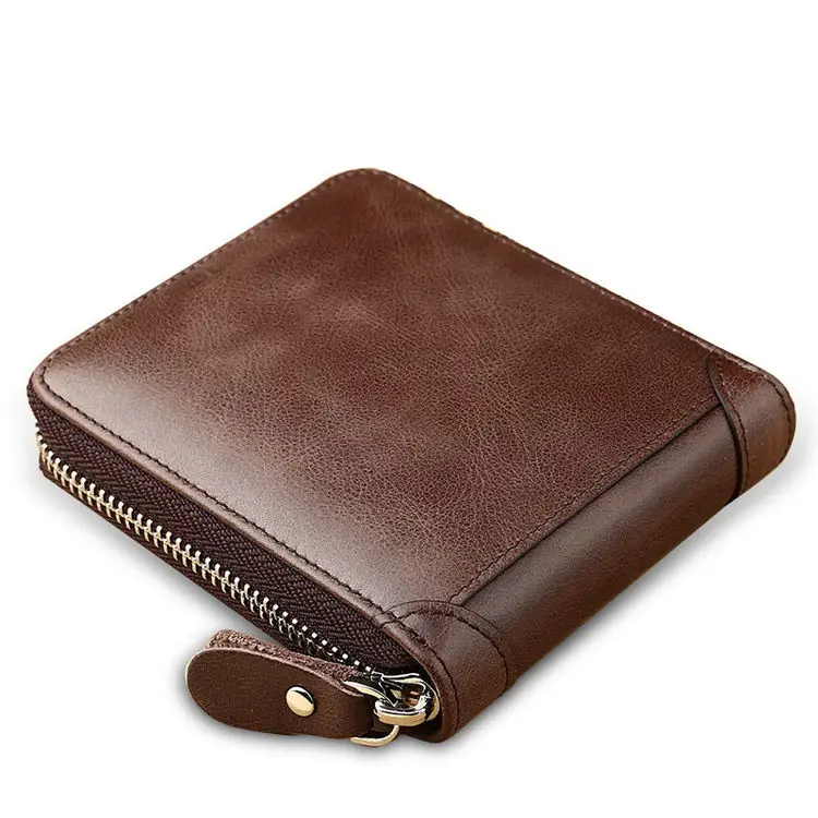 

Short Dompet Kulit Pria Cow Genuine Leather Wallets Multifunctional Zip Around Wallet Men