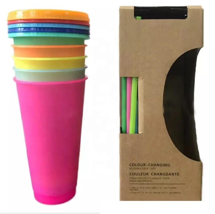 

reusable disposable plastic color change cups ice cream cup tumbler cups in bulk colour changing mug