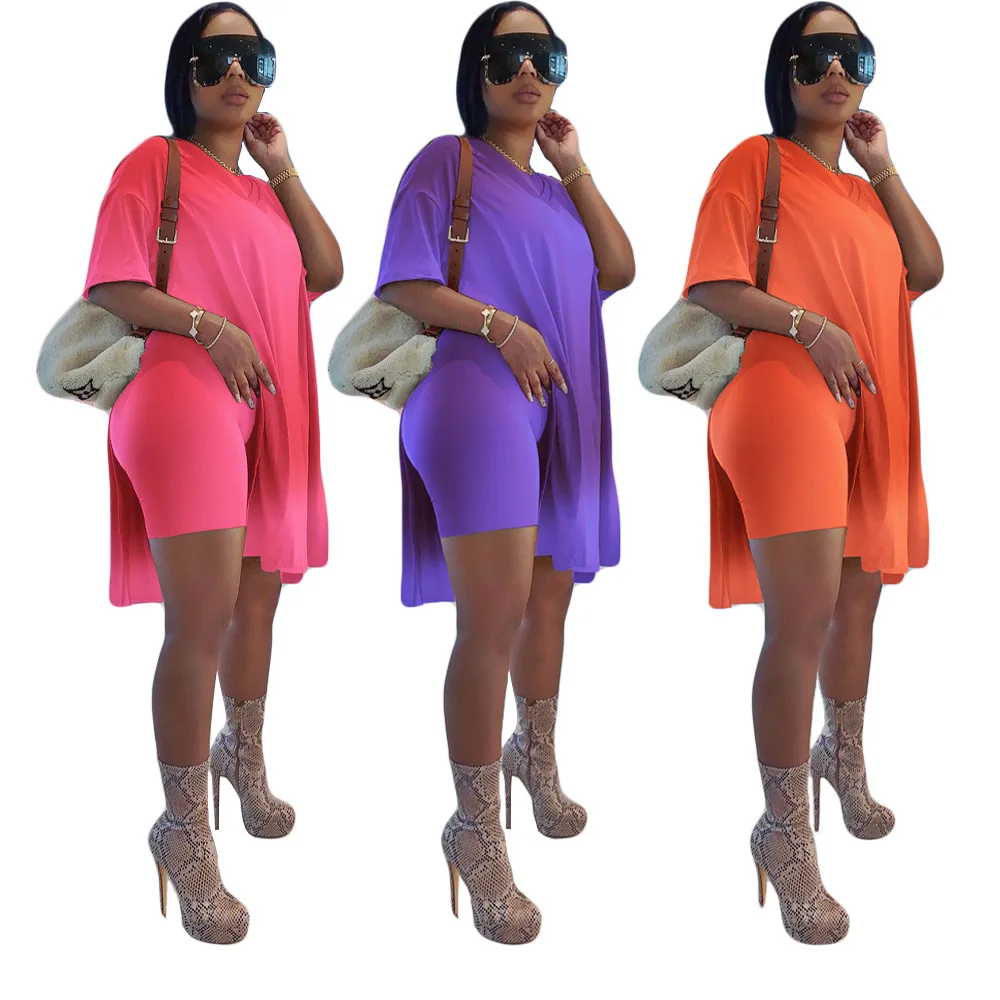

2021 Fashional Clothing Women Outfit Spring Two Piece Loose Sport Sets Biker Ladies Sets