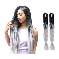 

Cheap 24 inch Jumbo Ombre african crochet box braids synthetic hair extensions styles braiding hair for black women