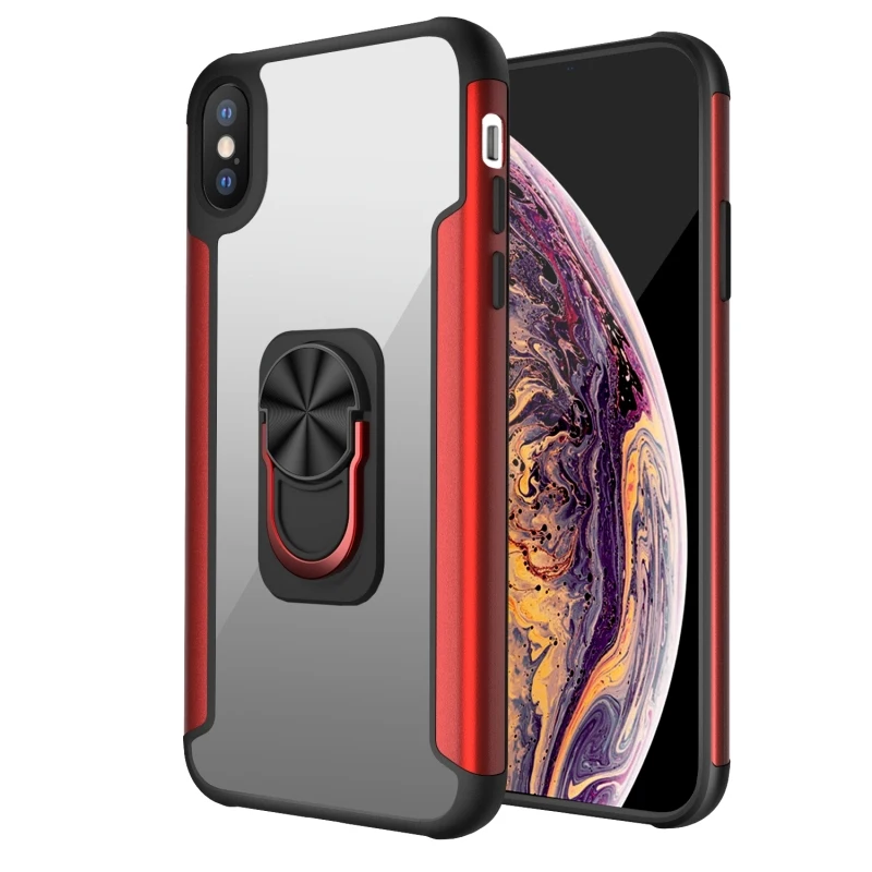 

Cheap Free Dropshipping PC +TPU + Metal Shockproof Protective Case with Ring Holder For iPhone XS Max