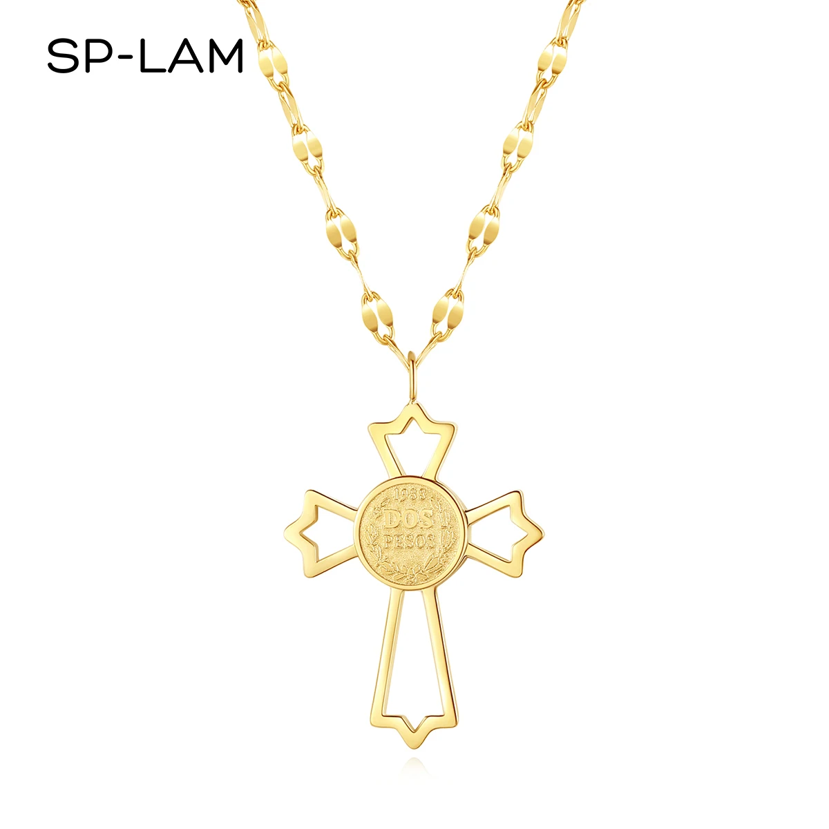 

SP-LAM 2021 Trending Adjustable Stainless Steel Necklace Chain Cross Pendant for Women Whoesale