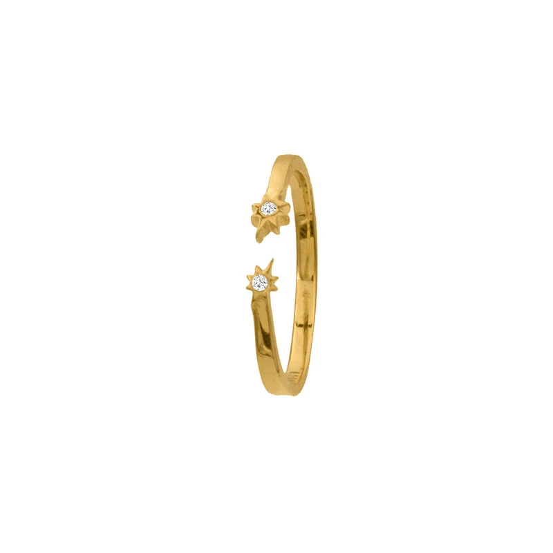 

Simple personality octagonal star zircon S925 sterling silver ins style ladies open ring