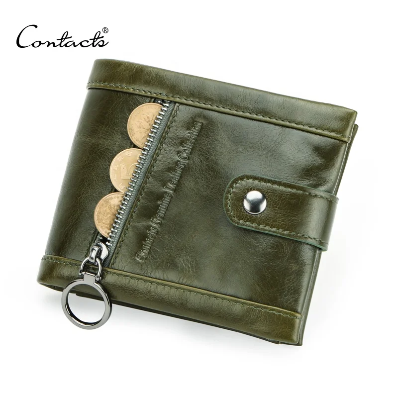 

Wholesale best hot selling on amazon Avocado green slim outside coin pocket RFID blocking ladies trend small wallet