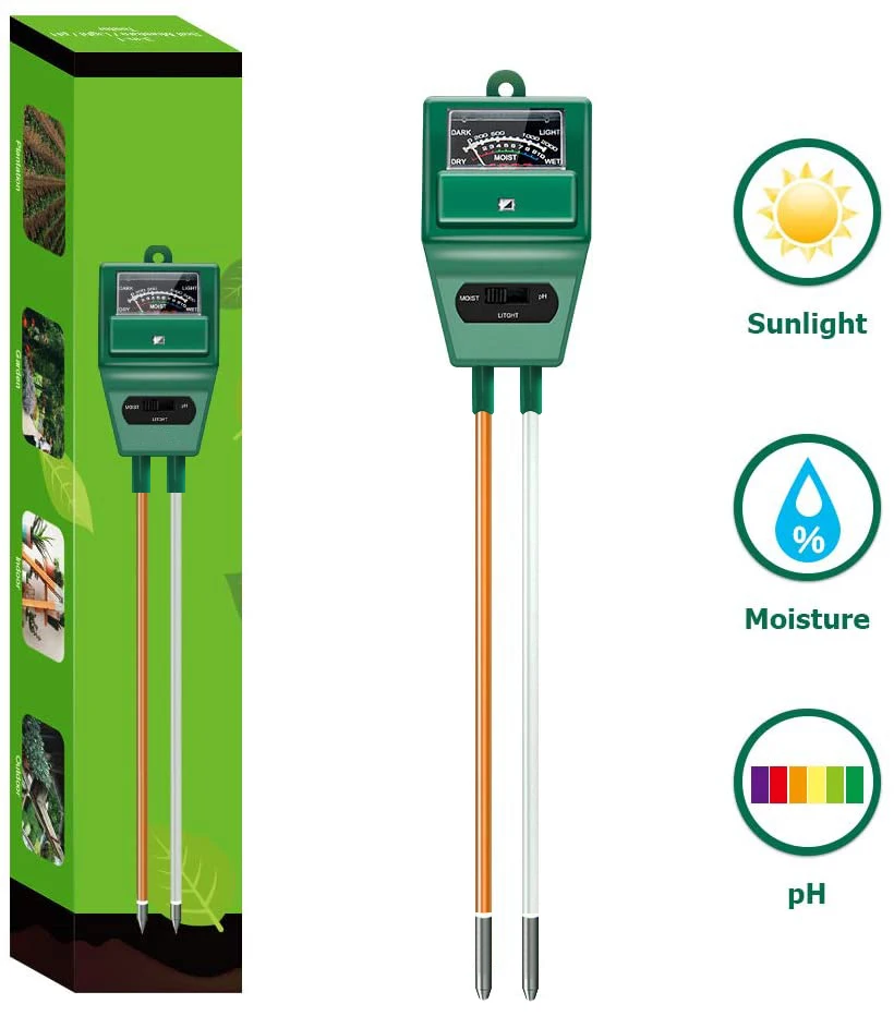 Градусник для почвы купить. 3 In1 Soil Tester Water PH Moisture Light Test Meter Kit for Garden Plant Flower. PH метр для почвы термометр. Термометр почвенный. Анализатор почвы.