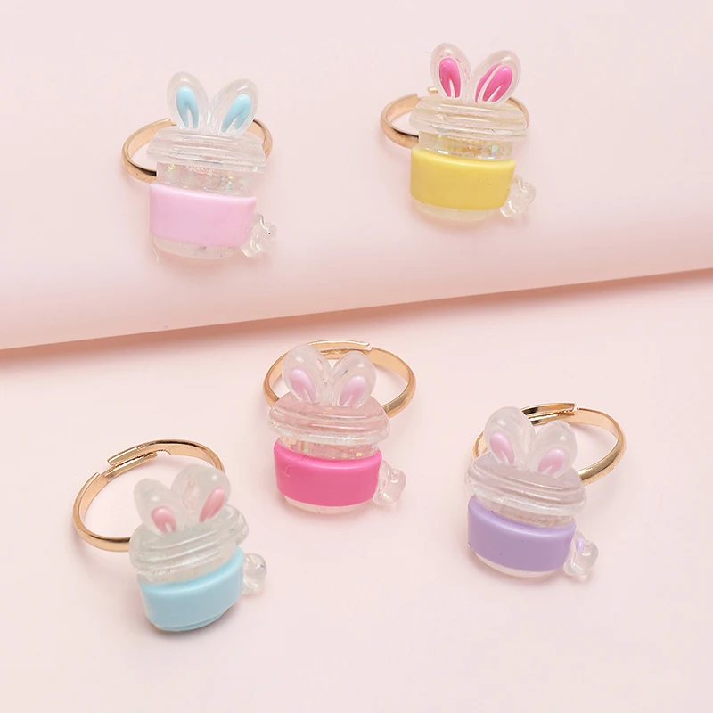 

Wholesale Fashion 5Pcs/Set Cartoon Rabbit Cup Ring Mold Silicone For Kids Children Gift