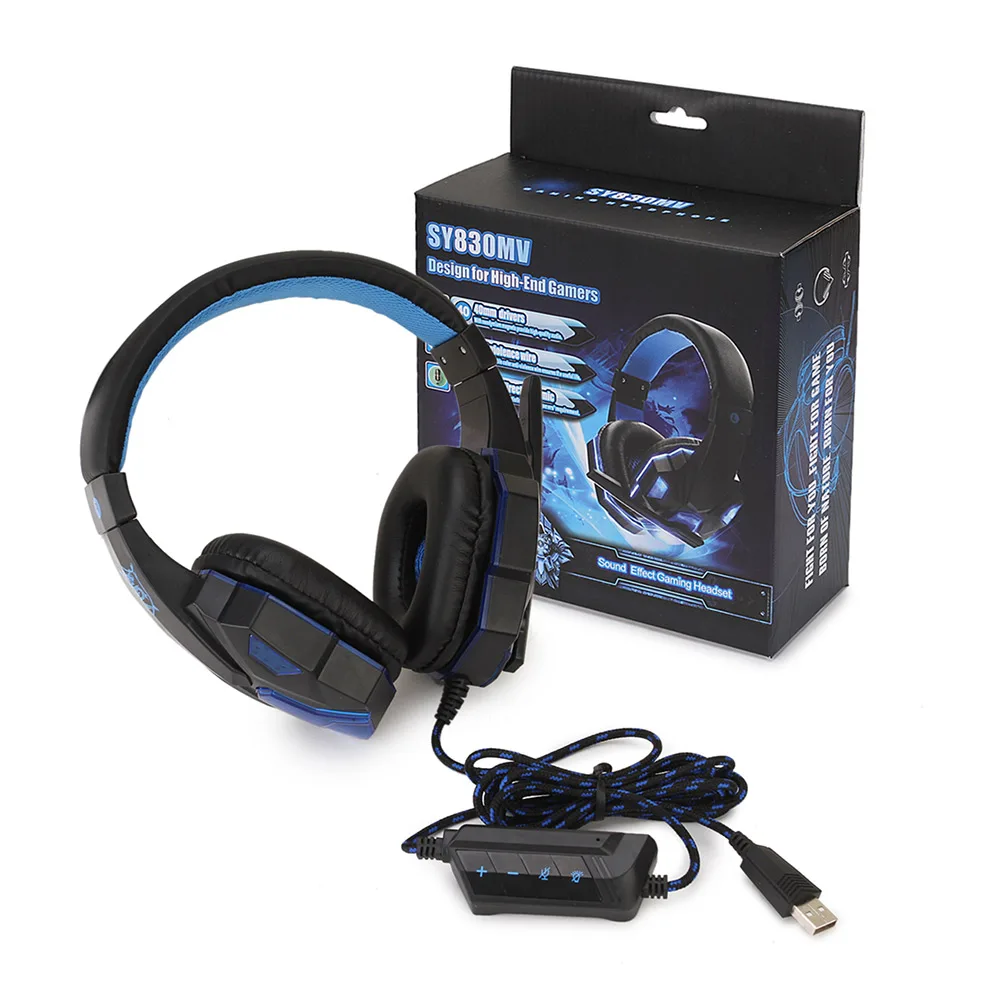 

High quality Belong SY830 game headset gaming headphones with microphone, Blue, red, white