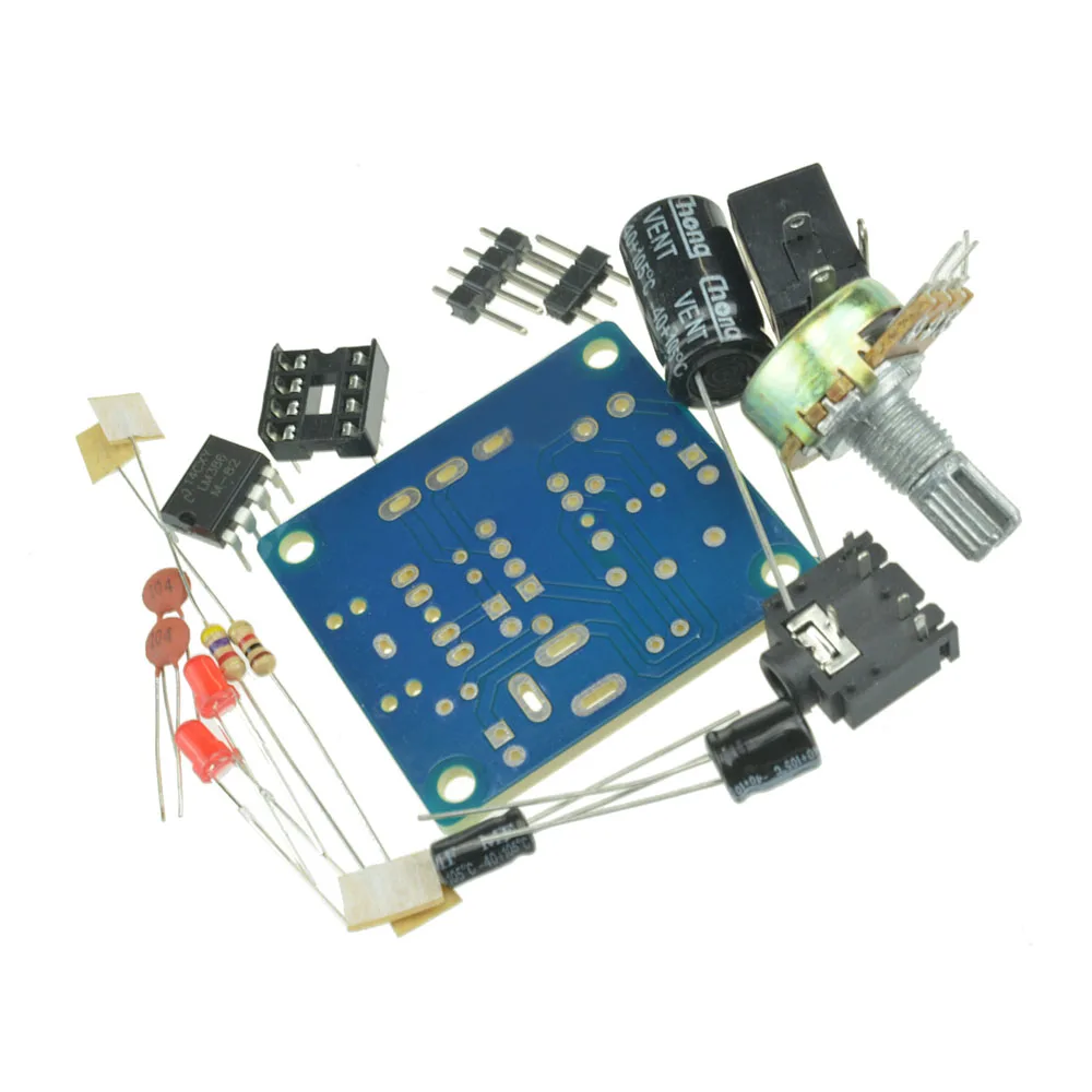 

Smart Electronic DIY Kit LM386 Super Mini Audio Amplifier DIY Kit Suite Trousse LM386 Amplificador Module Board 3.5mm 3-12V