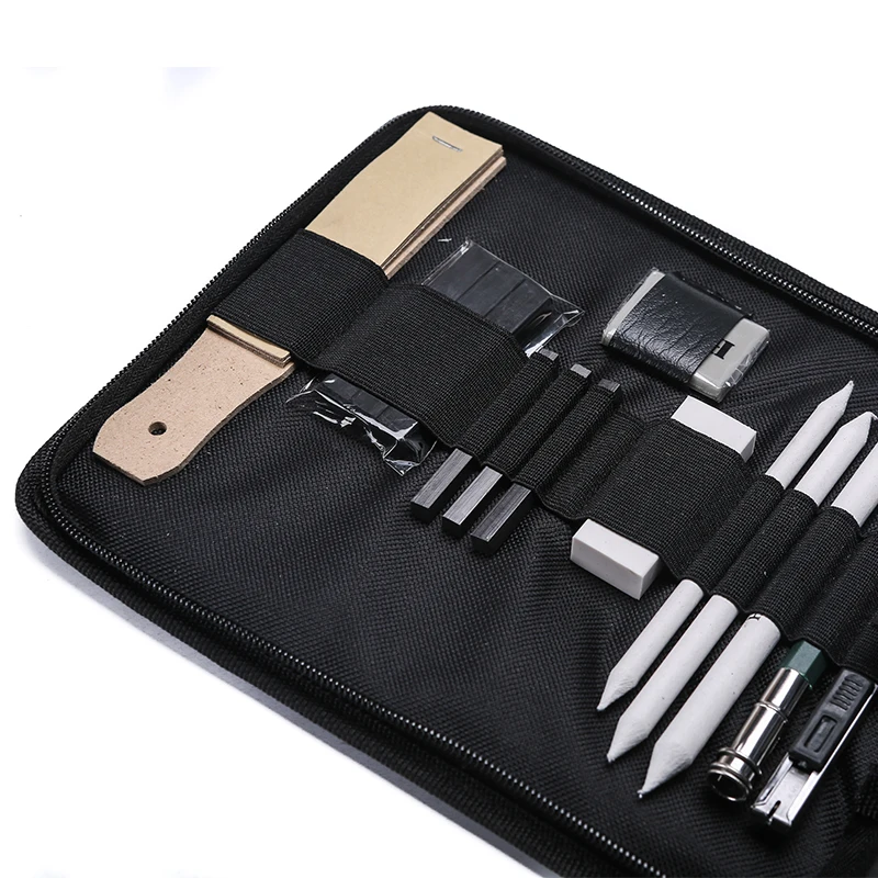 
35pcs sketching and drawing charcoal pencils set with notebook 