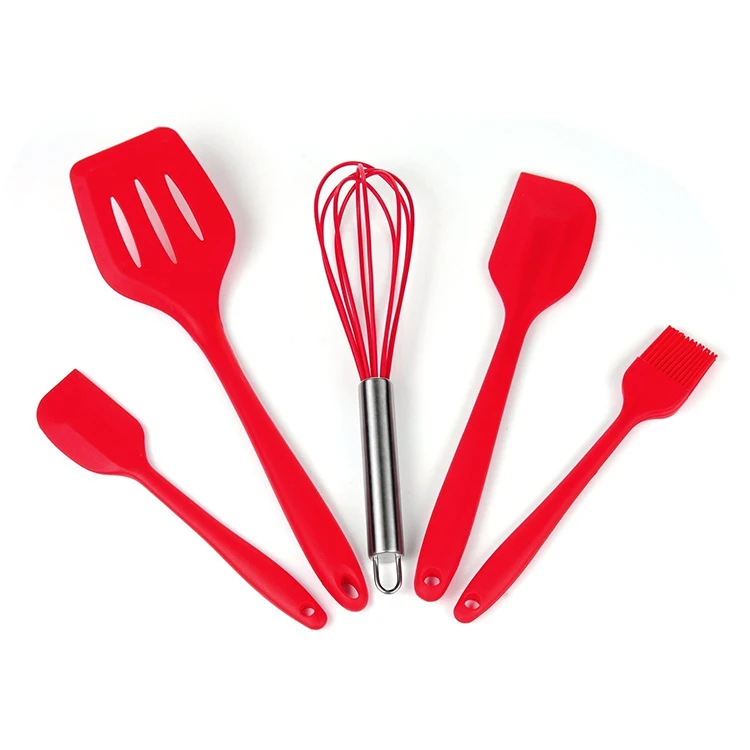 

5 Piece Silicone Utensils Set Complete Silicone Baking Cooking Kitchen Tools
