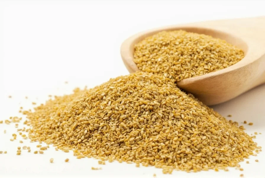 Various forms of fenugreek including whole seeds, powder, and capsules arranged neatly