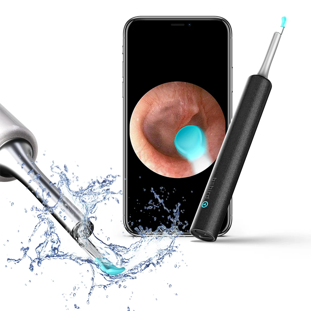 

insteaf of ear pick wooden to choose WIFI wireless smart visual ear cleaning rod with ear otoscope endoscope camera, Black-white-blue-pink