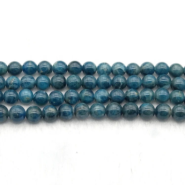 

Natural Stone Blue Apatite Round Loose Beads For Jewelry Making 4/6/8/10/12/14mm DIY Bracelet Necklace Wholesale