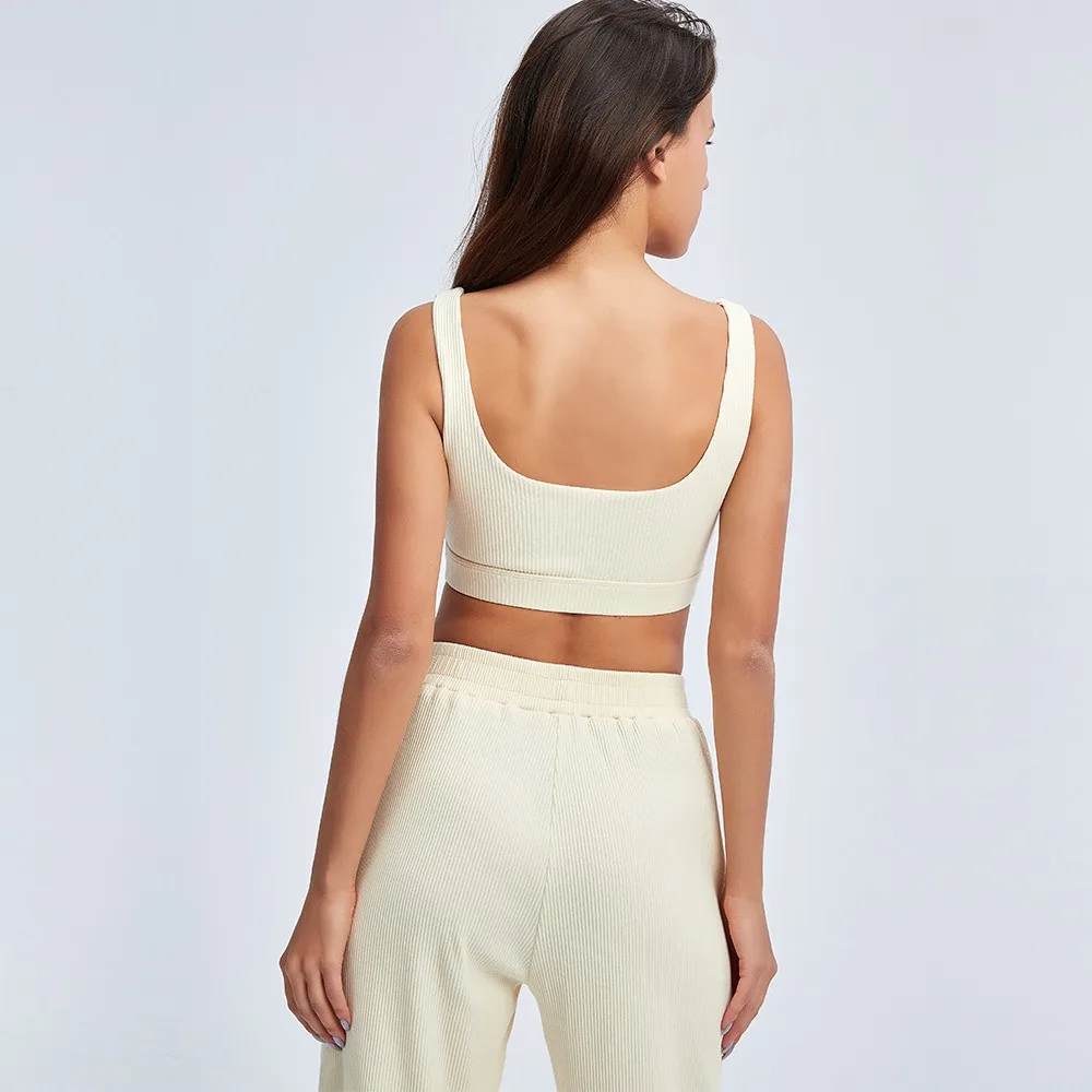 

Wholesale High Quality Women Fitness Sportswear Gym Running Workout Active Wear Rib Bra And Pants Yoga Sets