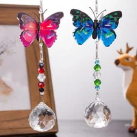 

Crystal Suncatcher Pendant Butterfly Rainbow Maker Car Rearview Mirror Ornament Hanging Decoration Window Garden Chimes Gift